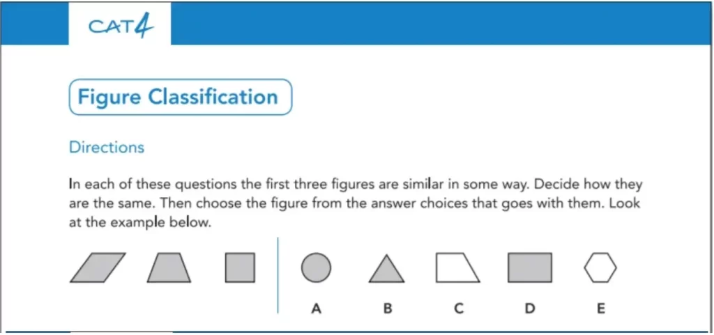 Example image of CAT4 practice test exercise